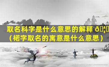 取名科字是什么意思的解释 🦅 （楉字取名的寓意是什么意思）